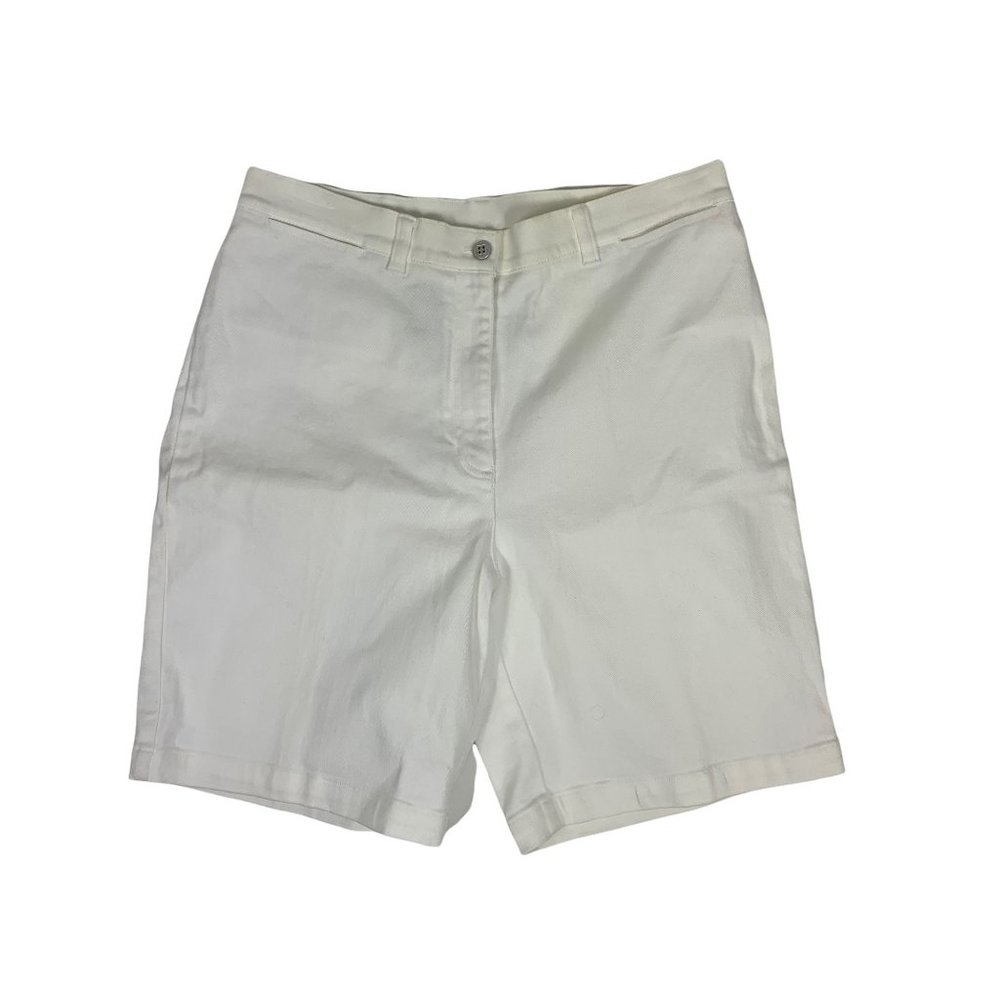Ralph Lauren High Waist Mom Shorts 12 White Nautical Denim Jean Anchor Waist 33